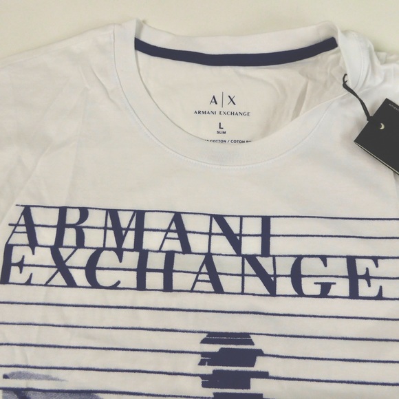 Armani Exchange AX T-Shirt Bundle NWT Graphic Slim Tees Shirts V-neck Striped - Picture 8 of 10